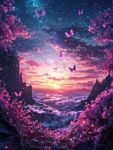 Diamond Painting Sternenhimmel, Diamond Painting Eckige Steine Set Schmetterling, 5D Diamant Malerei Erwachsene und Kinder Set, DIY Mosaikherstellung Basteln Erwachsene, für Room Decor 40X50cm S-51 Diamond Painting Sternenhimmel, Diamond Painting Eckige Steine Set Schmetterling, 5D Diamant Malerei Erwachsene und Kinder Set, DIY Mosaikherstellung Basteln Erwachsene, für Room Decor 40X50cm S-51 von Zhngxogg