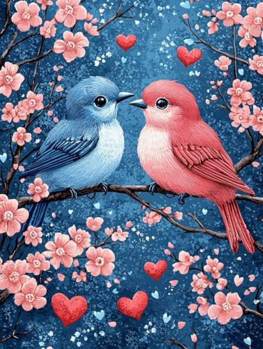 Diamond Painting Vogel, Diamond Painting Eckige Steine Set Blume, 5D Diamant Malerei Erwachsene und Kinder Set, DIY Mosaikherstellung Basteln Erwachsene, für Haus Wand Decor und Geschenk 60X80cm R-07 Diamond Painting Vogel, Diamond Painting Eckige Steine Set Blume, 5D Diamant Malerei Erwachsene und Kinder Set, DIY Mosaikherstellung Basteln Erwachsene, für Haus Wand Decor und Geschenk 60X80cm R-07 von Zhngxogg