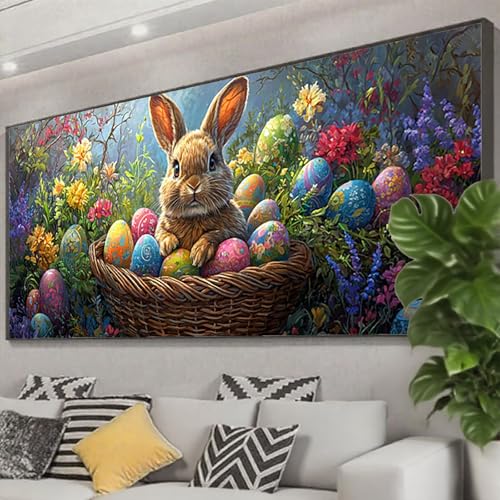 Diamond Painting 100x40 cm, 5D Diamant Painting Bilder Kaninchen Diamant Art Malerei Ostern, DIY Eckige Steine Stickerei Kreuzstich Bastelset Erwachsene für Zimmer Deko, Geschenke für Frauen Z0-666 Diamond Painting 100x40 cm, 5D Diamant Painting Bilder Kaninchen Diamant Art Malerei Ostern, DIY Eckige Steine Stickerei Kreuzstich Bastelset Erwachsene für Zimmer Deko, Geschenke für Frauen Z0-666 von Zhngzoyn