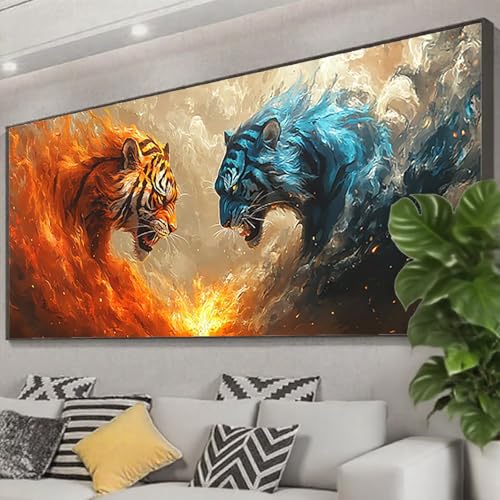 Diamond Painting 100x40 cm, 5D Diamant Painting Bilder Tiger Diamant Art Malerei Tier, DIY Eckige Steine Crystal Stickerei Kreuzstich Bastelset Erwachsene für Zimmer Deko,Geschenke für Frauen Z0-12 Diamond Painting 100x40 cm, 5D Diamant Painting Bilder Tiger Diamant Art Malerei Tier, DIY Eckige Steine Crystal Stickerei Kreuzstich Bastelset Erwachsene für Zimmer Deko,Geschenke für Frauen Z0-12 von Zhngzoyn