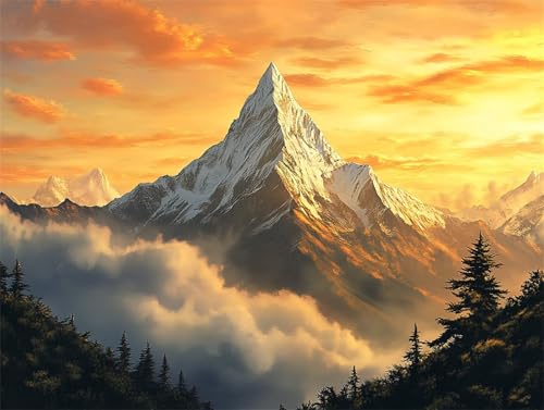 Diamond Painting 40x30 cm, Berg Diamond Painting Erwachsene Anfänger Diamant Malerei Set, DIY Landschaft Full Drill Diamant Kunst Bilder, Bastelset Erwachsene für Zimmer Deko, Geschenk für Frauen F-5 von Zhngzoyn