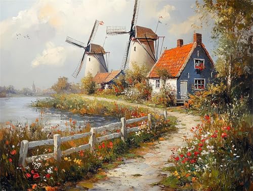 Diamond Painting 40x30 cm, Landschaft Diamond Painting Erwachsene Diamant Malerei Set, 5D DIY Blume Full Drill Diamant Kunst Bilder, Bastelset Erwachsene für Zimmer Deko, Geschenk für Frauen J-9 von Zhngzoyn