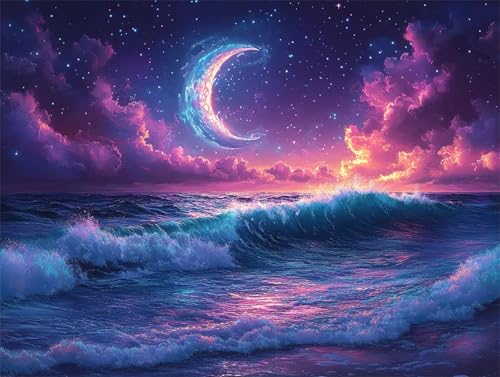 Diamond Painting 40x30 cm, Meer Diamond Painting Erwachsene Anfänger Diamant Malerei Set, DIY Landschaft Full Drill Diamant Kunst Bilder, Bastelset Erwachsene für Zimmer Deko, Geschenk für Frauen C-8 von Zhngzoyn