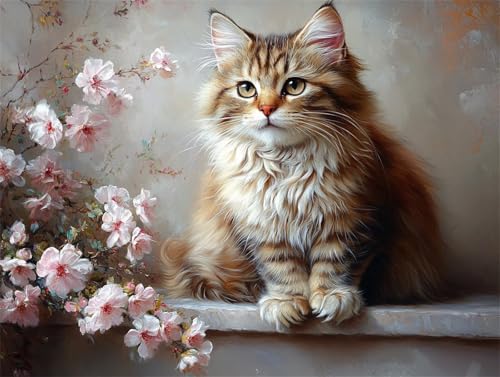 Diamond Painting 60x45 cm, Blume Diamond Painting Erwachsene Anfänger Diamant Malerei Set, 5D DIY Katze Full Drill Diamant Kunst Bilder, Bastelset Erwachsene für Zimmer Deko, Geschenk für Frauen E-4 Diamond Painting 60x45 cm, Blume Diamond Painting Erwachsene Anfänger Diamant Malerei Set, 5D DIY Katze Full Drill Diamant Kunst Bilder, Bastelset Erwachsene für Zimmer Deko, Geschenk für Frauen E-4 von Zhngzoyn