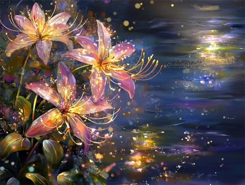 Diamond Painting 60x45 cm, Blume Diamond Painting Erwachsene Anfänger Diamant Malerei Set, DIY Abstrakt Full Drill Diamant Kunst Bilder, Bastelset Erwachsene für Zimmer Deko, Geschenk für Frauen V-3 von Zhngzoyn