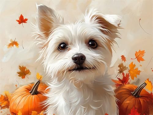Diamond Painting 60x45 cm, Hund Diamond Painting Erwachsene Anfänger Diamant Malerei Set, 5D DIY Tier Full Drill Diamant Kunst Bilder, Bastelset Erwachsene für Zimmer Deko, Geschenk für Frauen D-1 von Zhngzoyn