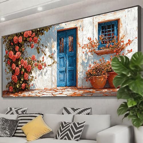 Diamond Painting 75x30 cm, 5D Diamant Painting Bilder Landschaft Diamant Art Malerei Blume, DIY Eckige Steine Stickerei Kreuzstich Bastelset Erwachsene für Zimmer Deko, Geschenke für Frauen Z0-900 von Zhngzoyn