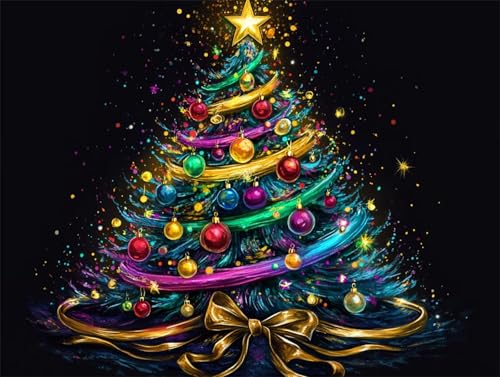 Diamond Painting 80x60 cm, Weihnachtsbaum Diamond Painting Erwachsene Diamant Malerei Set, 5D DIY Farbe Full Drill Diamant Kunst Bilder, Bastelset Erwachsene für Zimmer Deko, Geschenk für Frauen L-5 von Zhngzoyn