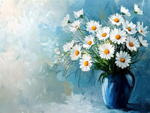 Diamond Painting 90x70 cm, Blume Diamond Painting Erwachsene Diamant Malerei Set, 5D DIY Gänseblümchen Full Drill Diamant Kunst Bilder, Bastelset Erwachsene für Zimmer Deko, Geschenk für Frauen P-3 von Zhngzoyn