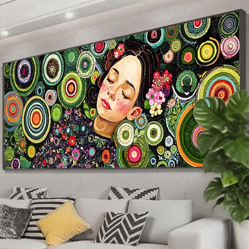 Diamond Painting Abstrakt Diamond Painting Erwachsene 75x30 cm, 5D Frau Diamant Malerei Bilder Basteln Mädchen ab 8 Jahre, DIY Eckige Steine Stickerei Cross Stitch Malerei für Deko Wohnzimmer Z0-412 von Zhngzoyn