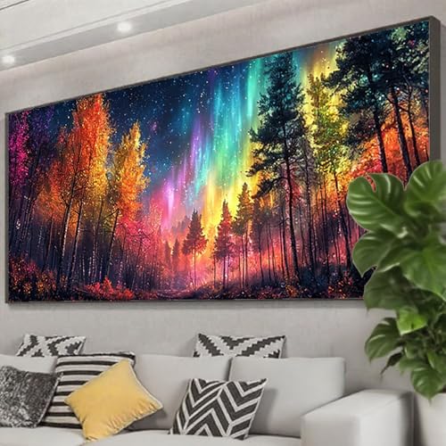 Diamond Painting Aurora Diamond Painting Erwachsene 100x40 cm, 5D Wald Diamant Malerei Bilder Basteln Mädchen ab 8 Jahre, DIY Eckige Steine Stickerei Cross Stitch Malerei für Deko Wohnzimmer Z0-34 Diamond Painting Aurora Diamond Painting Erwachsene 100x40 cm, 5D Wald Diamant Malerei Bilder Basteln Mädchen ab 8 Jahre, DIY Eckige Steine Stickerei Cross Stitch Malerei für Deko Wohnzimmer Z0-34 von Zhngzoyn