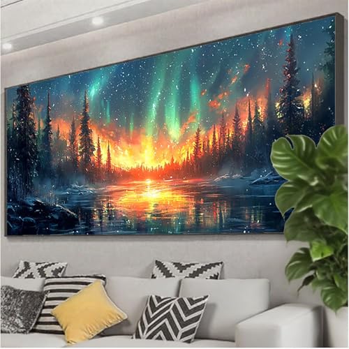 Diamond Painting Aurora Diamond Painting Erwachsene Groß XXL 250x100 cm, 5D Landschaft Diamant Malerei Bilder, DIY Eckige Steine Crystal Stickerei Cross Stitch Malerei für Deko Wohnzimmer Z0-574 Diamond Painting Aurora Diamond Painting Erwachsene Groß XXL 250x100 cm, 5D Landschaft Diamant Malerei Bilder, DIY Eckige Steine Crystal Stickerei Cross Stitch Malerei für Deko Wohnzimmer Z0-574 von Zhngzoyn