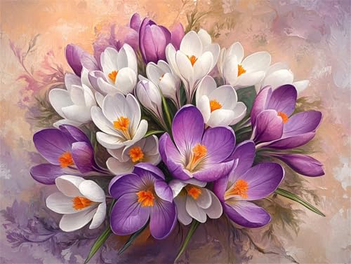 Diamond Painting Blume Diamant Painting Bilder Erwachsene Landschaft, Basteln Mädchen 8 9 10 Jahre, Diamond Art Eckige Steine, DIY Diamant Malerei Bastelset, Deko Wohnzimmer Geschenk 30x20 cm O-0 von Zhngzoyn