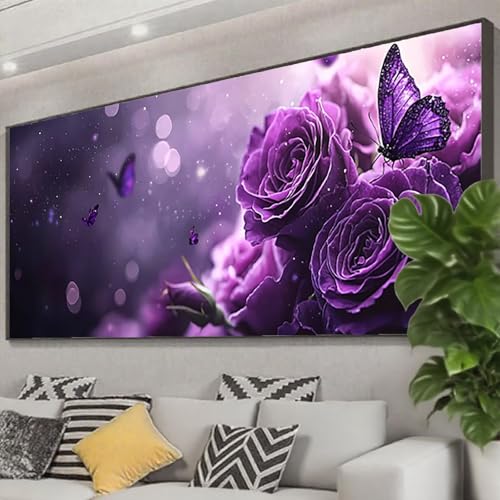 Diamond Painting Blume Diamond Painting Erwachsene Groß XXL 125x50 cm, 5D Schmetterling Diamant Malerei Bilder, DIY Eckige Steine Crystal Stickerei Cross Stitch Malerei für Deko Wohnzimmer Z0-10 Diamond Painting Blume Diamond Painting Erwachsene Groß XXL 125x50 cm, 5D Schmetterling Diamant Malerei Bilder, DIY Eckige Steine Crystal Stickerei Cross Stitch Malerei für Deko Wohnzimmer Z0-10 von Zhngzoyn