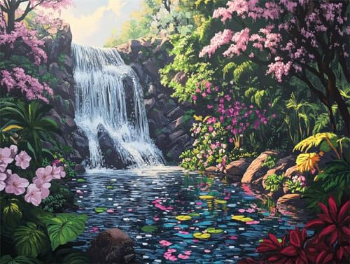 Diamond Painting Fallen Diamant Painting Bilder Erwachsene Landschaft, Basteln Mädchen 8 9 10 Jahre, Diamond Art Eckige Steine, DIY Diamant Malerei Bastelset, Deko Wohnzimmer Geschenk 30x20 cm X-9 von Zhngzoyn