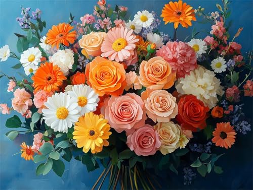 Diamond Painting Farbe Diamant Painting Bilder Erwachsene Blume, Basteln Mädchen 8 9 10 Jahre, Diamond Art Eckige Steine, DIY Diamant Malerei Bastelset Erwachsene für Deko Wohnzimmer 50x40 cm U-7 von Zhngzoyn