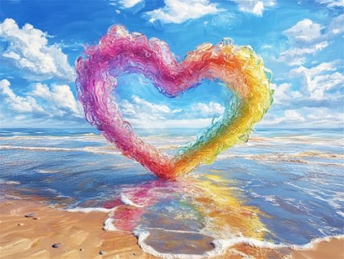 Diamond Painting Farbe Diamant Painting Bilder Erwachsene Liebe, Basteln Mädchen 8 9 10 Jahre, Diamond Art Eckige Steine, DIY Diamant Malerei Bastelset Erwachsene für Deko Wohnzimmer 50x40 cm D-1 von Zhngzoyn