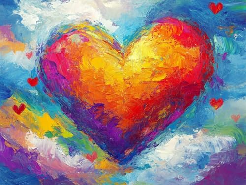 Diamond Painting Farbe Diamant Painting Bilder Erwachsene Liebe, Basteln Mädchen 8 9 10 Jahre, Diamond Art Eckige Steine, DIY Diamant Malerei Bastelset Erwachsene für Deko Wohnzimmer 70x50 cm K-4 von Zhngzoyn