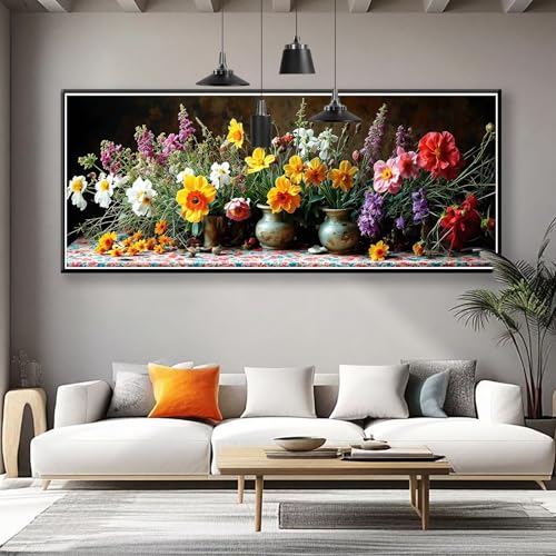 Diamond Painting Farbe Diamond Painting Erwachsene Groß XXL 100x40 cm, 5D Blume Diamant Malerei Bilder Basteln Mädchen ab 8 Jahre, DIY Runde Crystal Stickerei Cross Stitch Art für Deko Wohnzimmer E-4 Diamond Painting Farbe Diamond Painting Erwachsene Groß XXL 100x40 cm, 5D Blume Diamant Malerei Bilder Basteln Mädchen ab 8 Jahre, DIY Runde Crystal Stickerei Cross Stitch Art für Deko Wohnzimmer E-4 von Zhngzoyn
