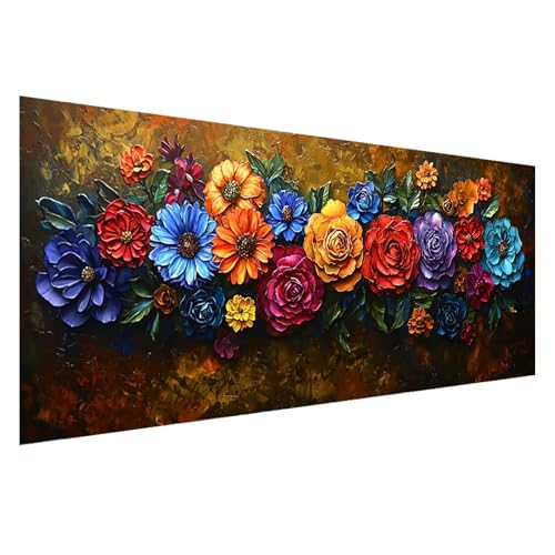 Diamond Painting Farbe Diamond Painting Erwachsene Groß XXL 250x100 cm, 5D Blume Diamant Malerei Bilder Basteln Mädchen ab 8 Jahre, DIY Eckige Steine Cross Stitch Malerei für Deko Wohnzimmer Z0-683 von Zhngzoyn