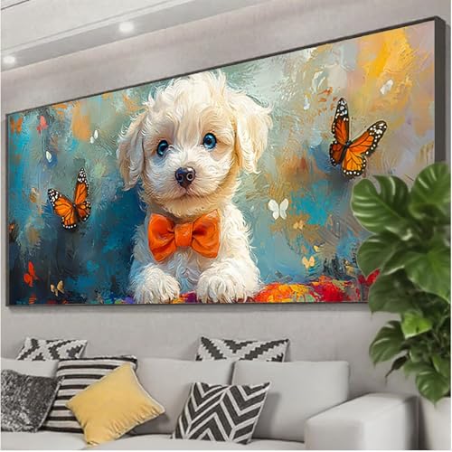 Diamond Painting Hund Diamond Painting Erwachsene 100x40 cm, 5D Schmetterling Diamant Malerei Bilder Basteln Mädchen ab 8 Jahre, DIY Eckige Steine Stickerei Cross Stitch Malerei Deko Wohnzimmer Z0-646 Diamond Painting Hund Diamond Painting Erwachsene 100x40 cm, 5D Schmetterling Diamant Malerei Bilder Basteln Mädchen ab 8 Jahre, DIY Eckige Steine Stickerei Cross Stitch Malerei Deko Wohnzimmer Z0-646 von Zhngzoyn