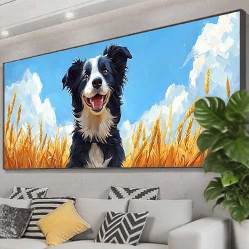 Diamond Painting Hund Diamond Painting Erwachsene 100x40 cm, 5D Tier Diamant Malerei Bilder Basteln Mädchen ab 8 Jahre, DIY Eckige Steine Stickerei Cross Stitch Malerei für Deko Wohnzimmer Z0-842 Diamond Painting Hund Diamond Painting Erwachsene 100x40 cm, 5D Tier Diamant Malerei Bilder Basteln Mädchen ab 8 Jahre, DIY Eckige Steine Stickerei Cross Stitch Malerei für Deko Wohnzimmer Z0-842 von Zhngzoyn