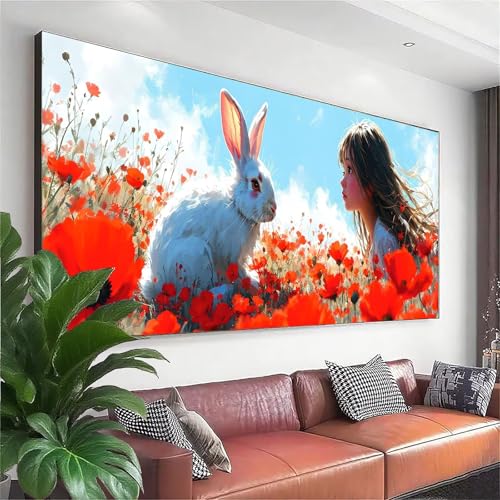 Diamond Painting Kaninchen Diamond Painting Erwachsene Groß XXL 100x40 cm, 5D Mädchen Diamant Malerei Bilder Basteln Mädchen ab 8 Jahre, DIY Runde Crystal Stickerei Malerei für Deko Wohnzimmer Y-1 Diamond Painting Kaninchen Diamond Painting Erwachsene Groß XXL 100x40 cm, 5D Mädchen Diamant Malerei Bilder Basteln Mädchen ab 8 Jahre, DIY Runde Crystal Stickerei Malerei für Deko Wohnzimmer Y-1 von Zhngzoyn