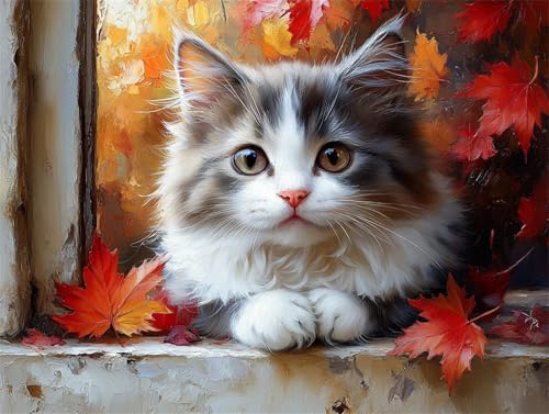 Diamond Painting Katze Diamant Painting Bilder Erwachsene Tier, Basteln Mädchen 8 9 10 Jahre, Diamond Art Eckige Steine, DIY Diamant Malerei Bastelset Erwachsene für Deko Wohnzimmer 50x40 cm K-3 Diamond Painting Katze Diamant Painting Bilder Erwachsene Tier, Basteln Mädchen 8 9 10 Jahre, Diamond Art Eckige Steine, DIY Diamant Malerei Bastelset Erwachsene für Deko Wohnzimmer 50x40 cm K-3 von Zhngzoyn