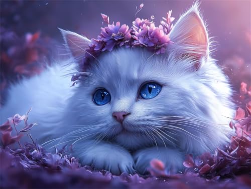 Diamond Painting Katze Diamant Painting Bilder Erwachsene Tier, Basteln Mädchen 8 9 10 Jahre, Diamond Art Eckige Steine, DIY Diamant Malerei Bastelset Erwachsene für Deko Wohnzimmer 70x50 cm A-0 Diamond Painting Katze Diamant Painting Bilder Erwachsene Tier, Basteln Mädchen 8 9 10 Jahre, Diamond Art Eckige Steine, DIY Diamant Malerei Bastelset Erwachsene für Deko Wohnzimmer 70x50 cm A-0 von Zhngzoyn