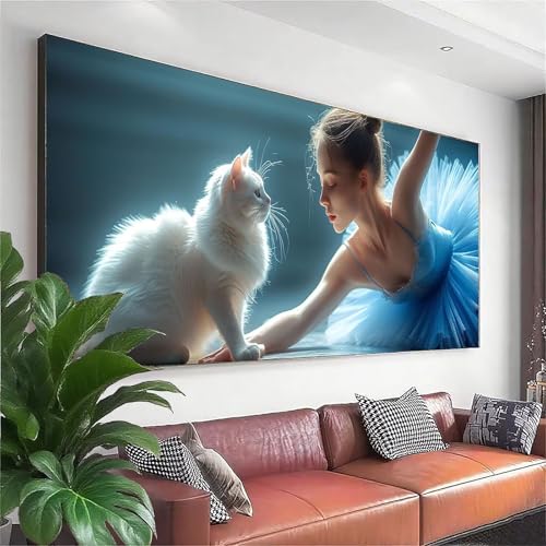 Diamond Painting Katze Diamond Painting Erwachsene Groß XXL 200x80 cm, 5D Tänzer Diamant Malerei Bilder Basteln Mädchen ab 8 Jahre, DIY Runde Crystal Stickerei Cross Stitch Art für Deko Wohnzimmer W-6 Diamond Painting Katze Diamond Painting Erwachsene Groß XXL 200x80 cm, 5D Tänzer Diamant Malerei Bilder Basteln Mädchen ab 8 Jahre, DIY Runde Crystal Stickerei Cross Stitch Art für Deko Wohnzimmer W-6 von Zhngzoyn