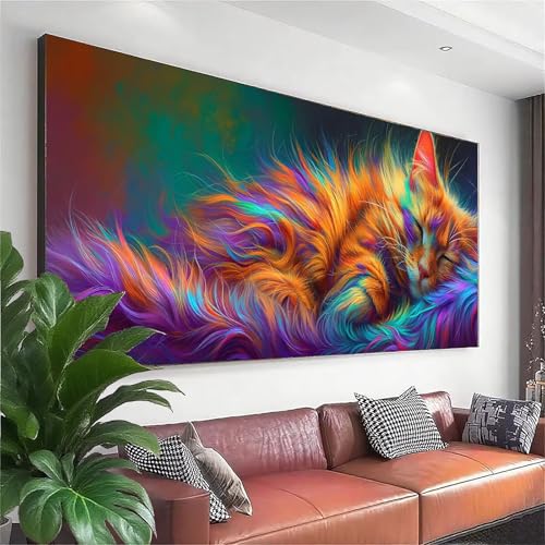 Diamond Painting Katze Diamond Painting Erwachsene Groß XXL 200x80 cm, 5D Tier Diamant Malerei Bilder Basteln Mädchen ab 8 Jahre, DIY Runde Crystal Stickerei Cross Stitch Art für Deko Wohnzimmer V-3 Diamond Painting Katze Diamond Painting Erwachsene Groß XXL 200x80 cm, 5D Tier Diamant Malerei Bilder Basteln Mädchen ab 8 Jahre, DIY Runde Crystal Stickerei Cross Stitch Art für Deko Wohnzimmer V-3 von Zhngzoyn