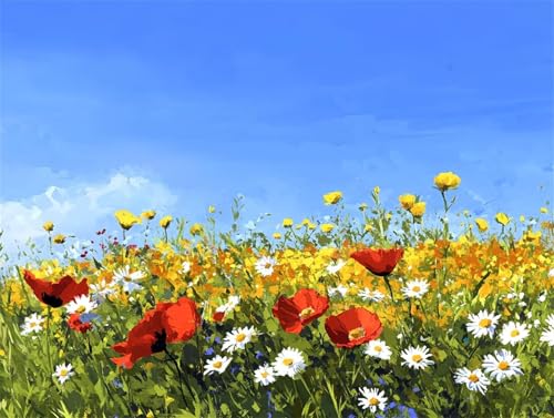 Diamond Painting Landschaft Diamant Painting Bilder Erwachsene Blume, Basteln Mädchen 8 9 10 Jahre, Diamond Art Eckige Steine, DIY Diamant Malerei Bastelset, Deko Wohnzimmer Geschenk 70x50 cm C-0 von Zhngzoyn