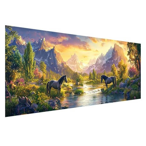 Diamond Painting Landschaft Diamond Painting Erwachsene Groß XXL 125x50 cm, 5D Pferd Diamant Malerei Bilder Basteln Mädchen ab 8 Jahre, DIY Eckige Steine Cross Stitch Malerei für Deko Wohnzimmer Z0-11 Diamond Painting Landschaft Diamond Painting Erwachsene Groß XXL 125x50 cm, 5D Pferd Diamant Malerei Bilder Basteln Mädchen ab 8 Jahre, DIY Eckige Steine Cross Stitch Malerei für Deko Wohnzimmer Z0-11 von Zhngzoyn