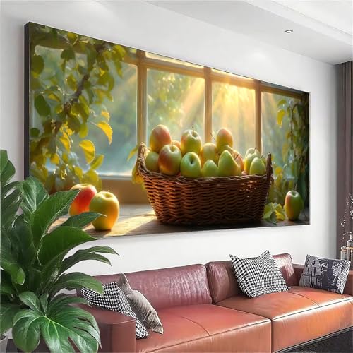 Diamond Painting Landschaft Diamond Painting Erwachsene Groß XXL 150x60 cm, 5D Obst Diamant Malerei Basteln Mädchen ab 8 Jahre, DIY Runde Crystal Stickerei Cross Stitch Malerei für Deko Wohnzimmer Y-0 von Zhngzoyn