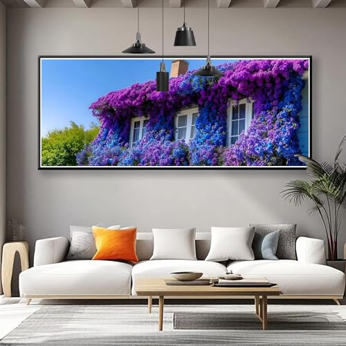Diamond Painting Landschaft Diamond Painting Erwachsene Groß XXL 75x30 cm, 5D Blume Diamant Malerei Basteln Mädchen ab 8 Jahre, DIY Runde Crystal Stickerei Cross Stitch Malerei für Deko Wohnzimmer T-1 von Zhngzoyn