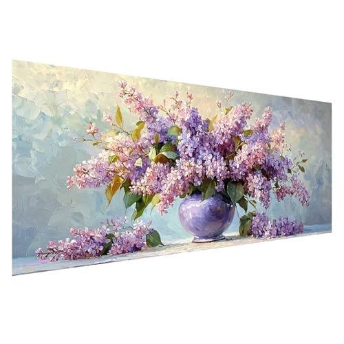 Diamond Painting Lavendel Diamond Painting Erwachsene Groß XXL 225x90 cm, 5D Blume Diamant Malerei Bilder Basteln Mädchen ab 8 Jahre, DIY Eckige Steine Cross Stitch Malerei für Deko Wohnzimmer Z0-821 von Zhngzoyn