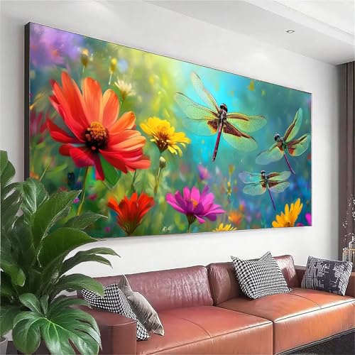 Diamond Painting Libelle Diamond Painting Erwachsene Groß XXL 150x60 cm, 5D Blume Diamant Malerei Basteln Mädchen ab 8 Jahre, DIY Runde Crystal Stickerei Cross Stitch Malerei für Deko Wohnzimmer H-2 Diamond Painting Libelle Diamond Painting Erwachsene Groß XXL 150x60 cm, 5D Blume Diamant Malerei Basteln Mädchen ab 8 Jahre, DIY Runde Crystal Stickerei Cross Stitch Malerei für Deko Wohnzimmer H-2 von Zhngzoyn