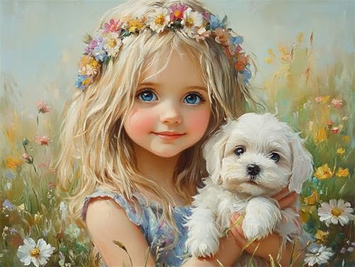 Diamond Painting Mädchen Diamant Painting Bilder Erwachsene Hund, Basteln Mädchen 8 9 10 Jahre, Diamond Art Eckige Steine, DIY Diamant Malerei Bastelset Erwachsene für Deko Wohnzimmer 50x40 cm K-8 Diamond Painting Mädchen Diamant Painting Bilder Erwachsene Hund, Basteln Mädchen 8 9 10 Jahre, Diamond Art Eckige Steine, DIY Diamant Malerei Bastelset Erwachsene für Deko Wohnzimmer 50x40 cm K-8 von Zhngzoyn