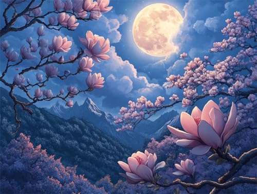 Diamond Painting Mond Diamant Painting Bilder Erwachsene Blume, Basteln Mädchen 8 9 10 Jahre, Diamond Art Eckige Steine, DIY Diamant Malerei Bastelset Erwachsene für Deko Wohnzimmer 90x70 cm C-7 Diamond Painting Mond Diamant Painting Bilder Erwachsene Blume, Basteln Mädchen 8 9 10 Jahre, Diamond Art Eckige Steine, DIY Diamant Malerei Bastelset Erwachsene für Deko Wohnzimmer 90x70 cm C-7 von Zhngzoyn