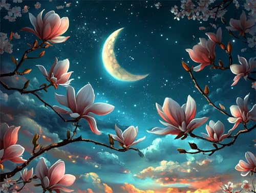 Diamond Painting Mond Diamant Painting Bilder Erwachsene Blume, Basteln Mädchen 8 9 10 Jahre, Diamond Art Eckige Steine, DIY Diamant Malerei Bastelset Erwachsene für Deko Wohnzimmer 90x70 cm Z-7 Diamond Painting Mond Diamant Painting Bilder Erwachsene Blume, Basteln Mädchen 8 9 10 Jahre, Diamond Art Eckige Steine, DIY Diamant Malerei Bastelset Erwachsene für Deko Wohnzimmer 90x70 cm Z-7 von Zhngzoyn