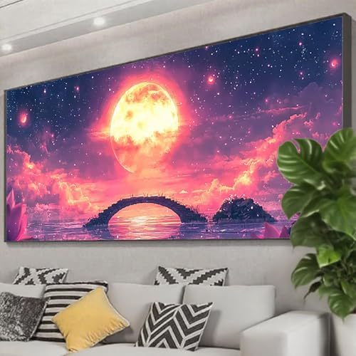 Diamond Painting Mond Diamond Painting Erwachsene Groß XXL 125x50 cm, 5D Brücke Diamant Malerei Bilder Basteln Mädchen ab 8 Jahre, DIY Eckige Steine Cross Stitch Malerei für Deko Wohnzimmer Z0-662 Diamond Painting Mond Diamond Painting Erwachsene Groß XXL 125x50 cm, 5D Brücke Diamant Malerei Bilder Basteln Mädchen ab 8 Jahre, DIY Eckige Steine Cross Stitch Malerei für Deko Wohnzimmer Z0-662 von Zhngzoyn