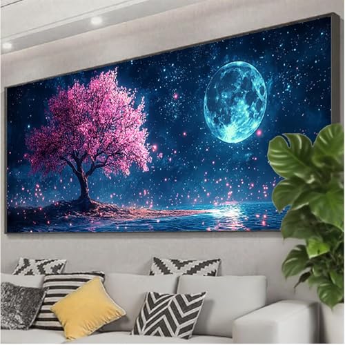 Diamond Painting Mond Diamond Painting Erwachsene Groß XXL 225x90 cm, 5D Baum Diamant Malerei Bilder Basteln Mädchen ab 8 Jahre, DIY Eckige Steine Stickerei Cross Stitch Malerei Deko Wohnzimmer Z0-562 Diamond Painting Mond Diamond Painting Erwachsene Groß XXL 225x90 cm, 5D Baum Diamant Malerei Bilder Basteln Mädchen ab 8 Jahre, DIY Eckige Steine Stickerei Cross Stitch Malerei Deko Wohnzimmer Z0-562 von Zhngzoyn