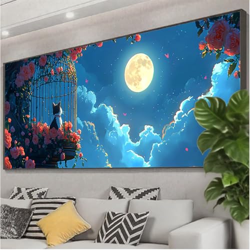 Diamond Painting Mond Diamond Painting Erwachsene Groß XXL 250x100 cm, 5D Blume Diamant Malerei Bilder Basteln Mädchen ab 8 Jahre, DIY Eckige Steine Cross Stitch Malerei für Deko Wohnzimmer Z0-580 Diamond Painting Mond Diamond Painting Erwachsene Groß XXL 250x100 cm, 5D Blume Diamant Malerei Bilder Basteln Mädchen ab 8 Jahre, DIY Eckige Steine Cross Stitch Malerei für Deko Wohnzimmer Z0-580 von Zhngzoyn