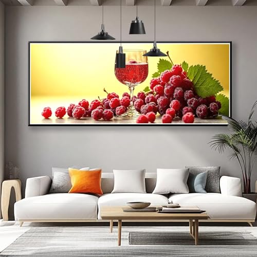 Diamond Painting Obst Diamond Painting Erwachsene Groß XXL 225x90 cm, 5D Wein Diamant Malerei Bilder Basteln Mädchen ab 8 Jahre, DIY Runde Crystal Stickerei Malerei für Deko Wohnzimmer Geschenke E-8 von Zhngzoyn
