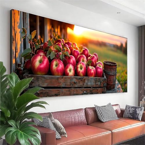 Diamond Painting Obst Diamond Painting Erwachsene Groß XXL 75x30 cm, 5D Landschaft Diamant Malerei Basteln Mädchen ab 8 Jahre, DIY Runde Crystal Stickerei Cross Stitch Malerei für Deko Wohnzimmer V-5 von Zhngzoyn