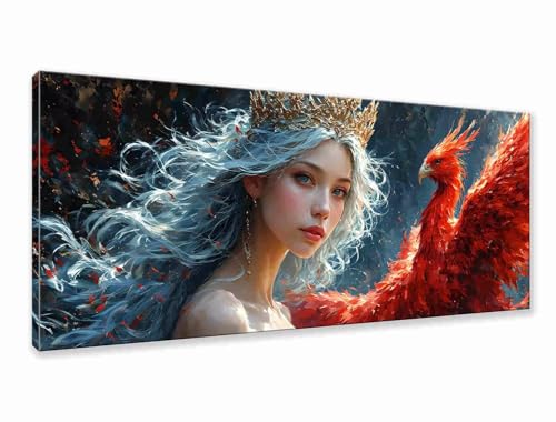 Diamond Painting Phönix Diamond Painting Erwachsene Groß XXL 200x80 cm, 5D Frau Diamant Malerei Bilder Basteln Mädchen ab 8 Jahre, DIY Runde Crystal Stickerei Cross Stitch Art für Deko Wohnzimmer R-1 von Zhngzoyn