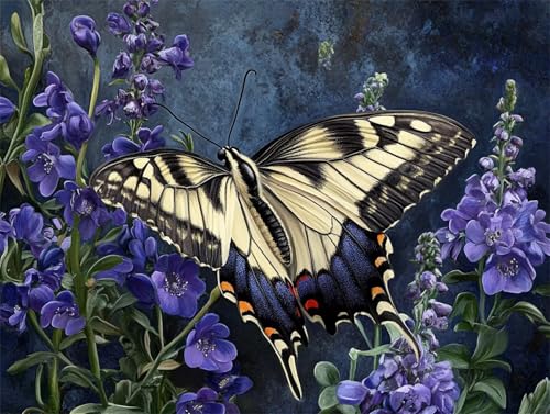 Diamond Painting Schmetterling Diamant Painting Bilder Erwachsene Landschaft, Basteln Mädchen 8 9 10 Jahre, Diamond Art Eckige Steine, DIY Diamant Malerei für Deko Wohnzimmer Geschenk 60x45 cm A-2 von Zhngzoyn