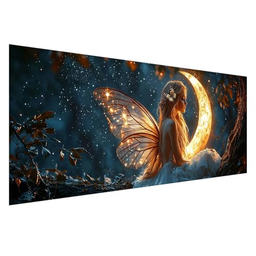 Diamond Painting Schmetterling Diamond Painting Erwachsene Groß XXL 150x60 cm, 5D Fee Diamant Malerei Bilder, DIY Eckige Steine Stickerei Cross Stitch Malerei für Deko Wohnzimmer Geschenke Z0-895 von Zhngzoyn