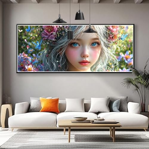 Diamond Painting Schönheit Diamond Painting Erwachsene Groß XXL 200x80 cm, 5D Blume Diamant Malerei Basteln Mädchen ab 8 Jahre, DIY Runde Crystal Stickerei Cross Stitch Malerei für Deko Wohnzimmer C-1 von Zhngzoyn