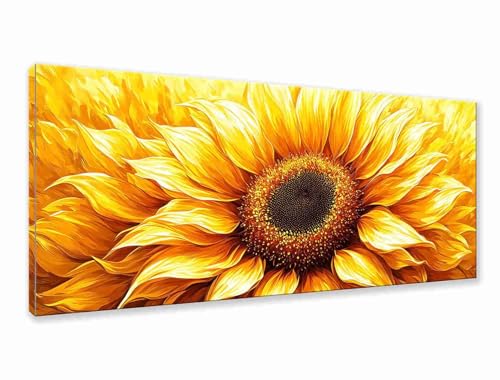 Diamond Painting Sonnenblume Diamond Painting Erwachsene Groß XXL 225x90 cm, 5D Blume Diamant Malerei Bilder Basteln Mädchen ab 8 Jahre, DIY Runde Crystal Stickerei Malerei für Deko Wohnzimmer G-0 von Zhngzoyn